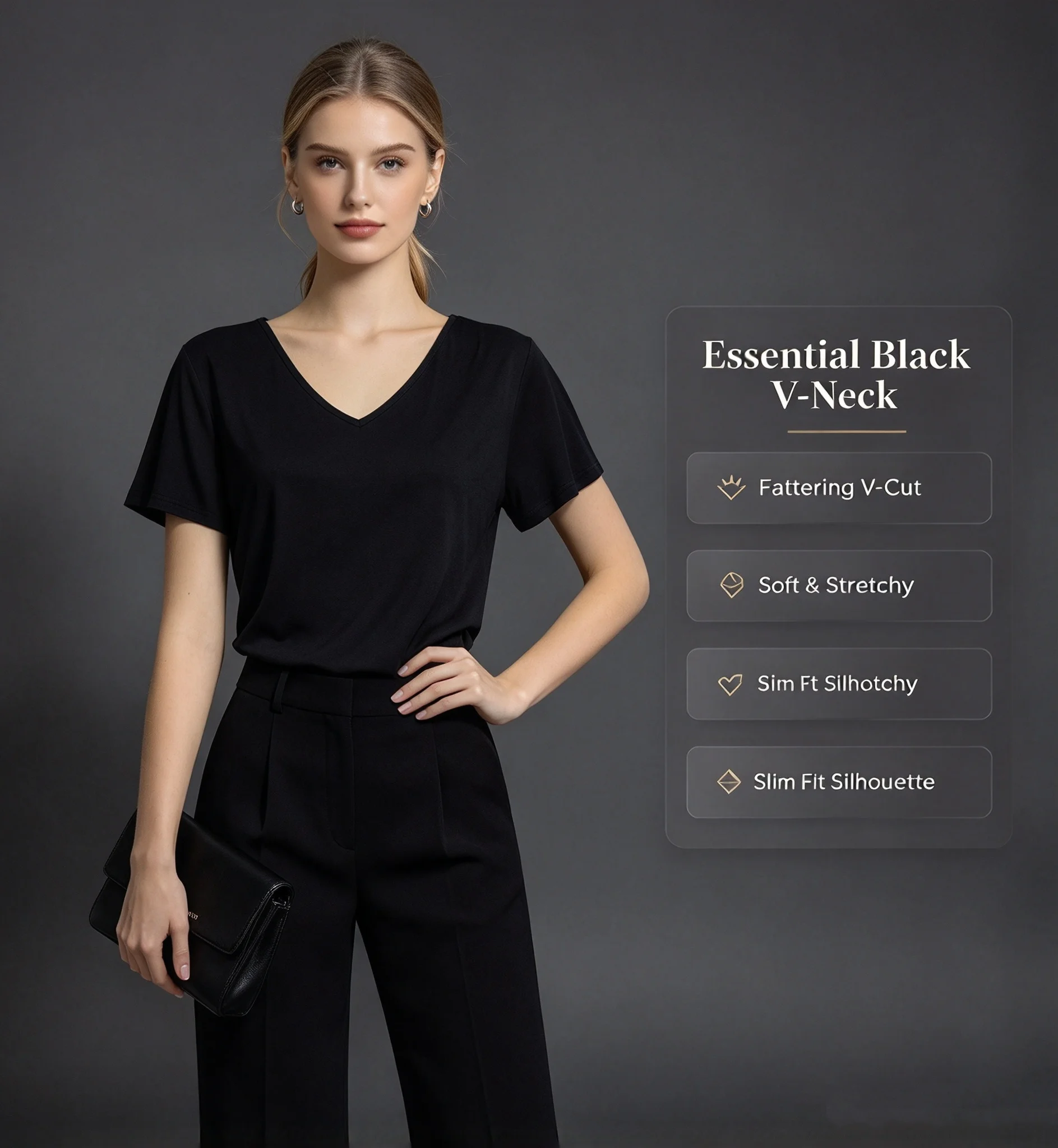 Women's Sexy V‑Neck Backless Top With Crisscross Detail