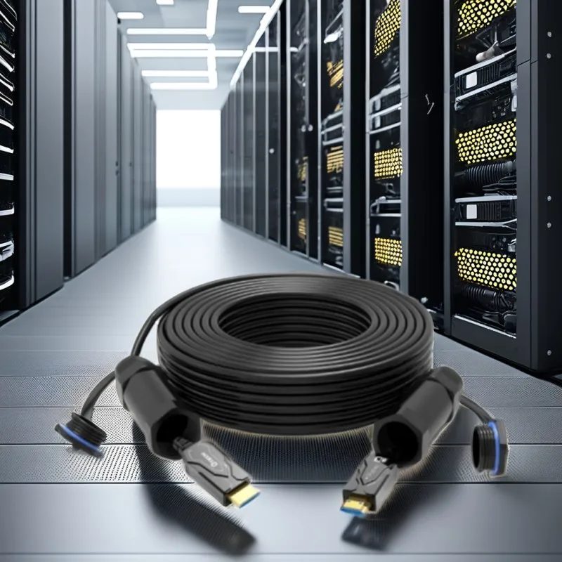 DTECH 4K 60Hz Optical High Speed Armored HDMI Engineering Cable With Waterproof Case 40m