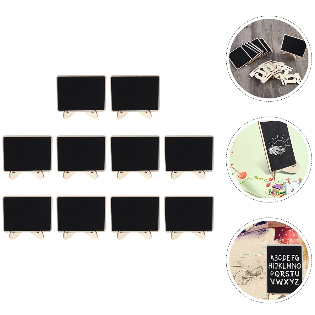 10pcs Small Wooden Chalkboard With Stand Mini Message Board For Home Office Wedding Decor Blackboard Sign Kitchen Menu Label