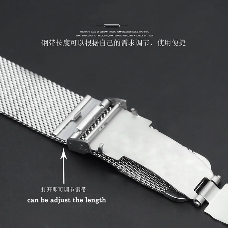 0.6 Mesh Milanese Stainless Steel Watch Strap 16mm 18mm 20mm 22mm Quick Release Metal Watch Band Universal Replacement Bracelet