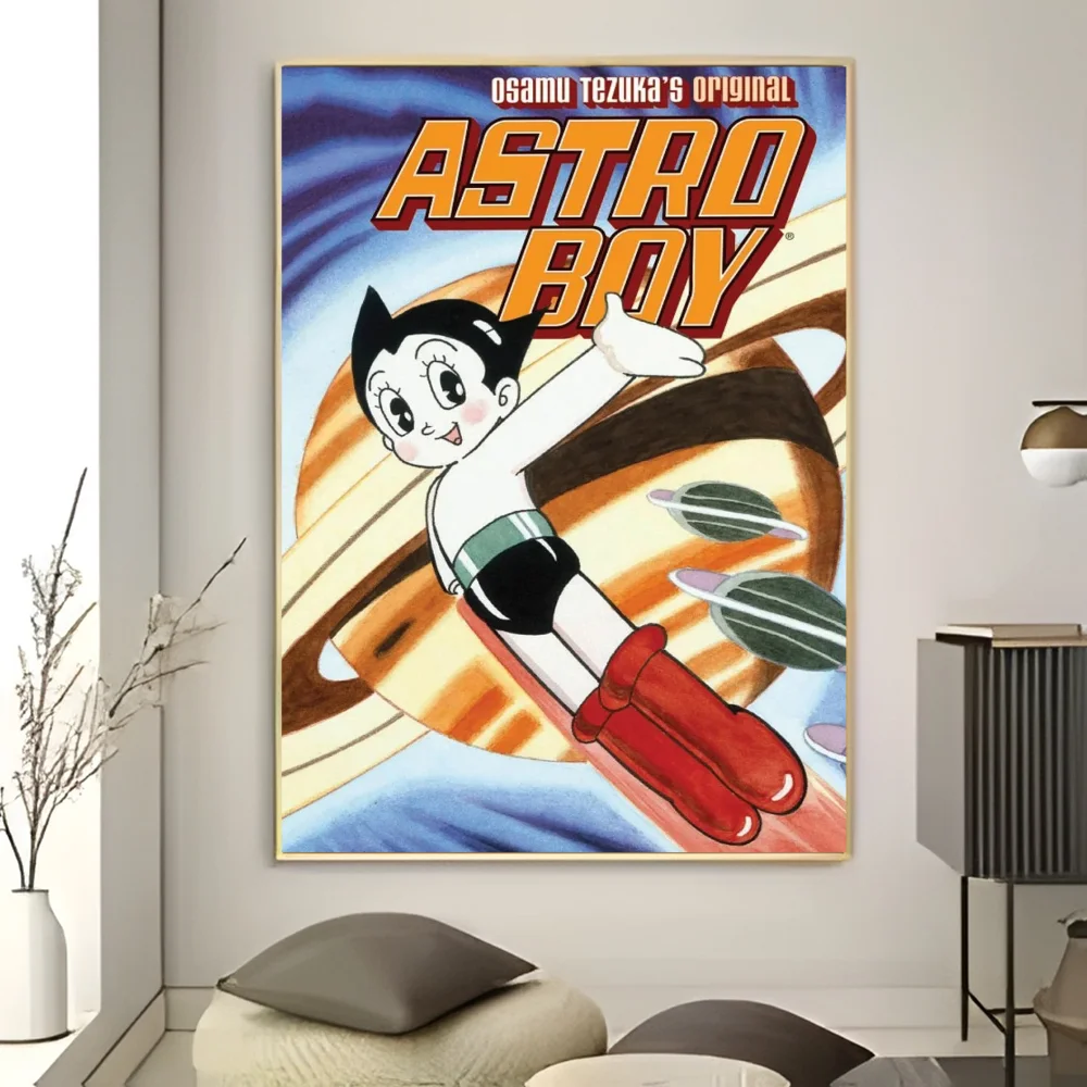 Retro A-Astro Boy Iron Poster Home Decor HD Sticky Wall Waterproof Home Living Room Bedroom Bar Decoration