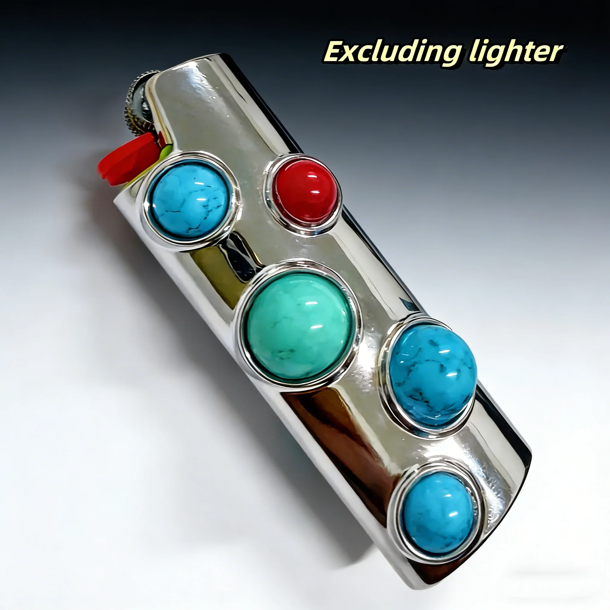 

Чехол для зажигалки BIC J6 с бирюзовыми стразами, защитный корпус из цинкового сплава, рукав для зажигалки с зеркальной отделкой