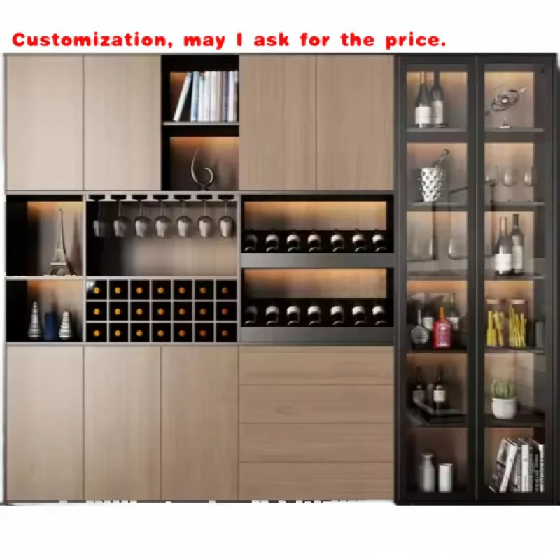 custom.Luxury Modern Solid Rosewood Wine Cabinet Dining Room Furniture Display Rack Home Living Room Hotel