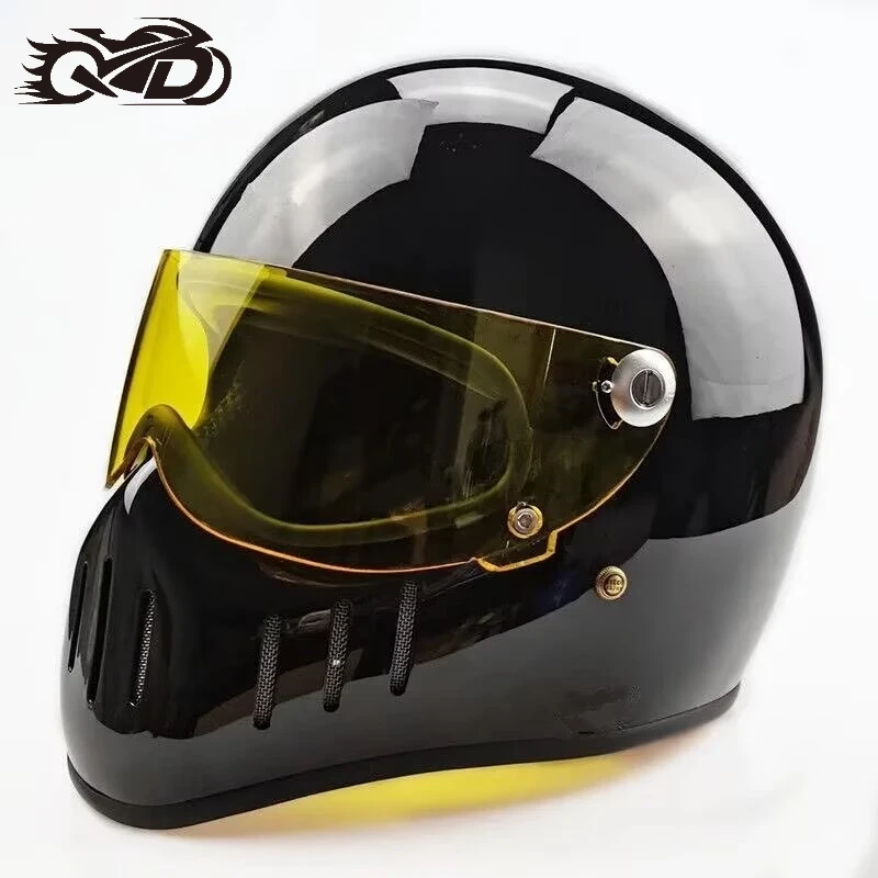 

Retro Helmet Racing Ride Full Face Helmet Riding Ski Helm Casco Moto Helmet Cruise Motorcycle Fiberglass Men and Women