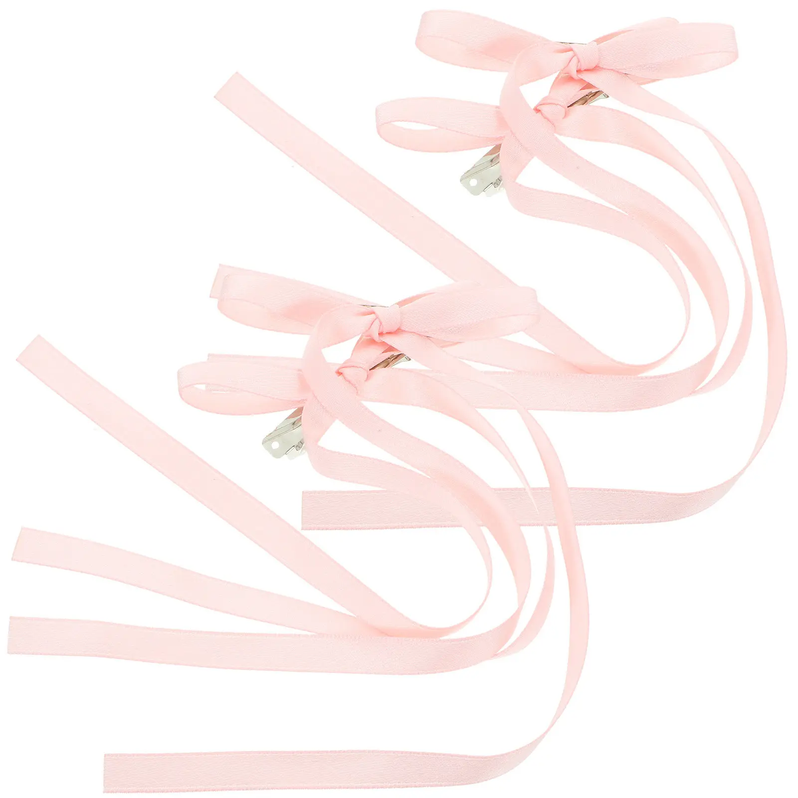 4Pcs Bowknot Hair Clips Women Large Elegant Ribbon Bow Hairpins Secure Non-Damaging Hair Clip for Wedding Anniversary Office