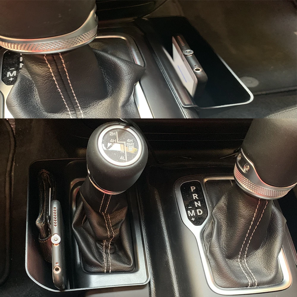 

SXMA JL1134 Front Gear Compartment Storage Box Tool Organizer Bottle Drink Phone Holder for Jeep JL for Wrangler 2018+