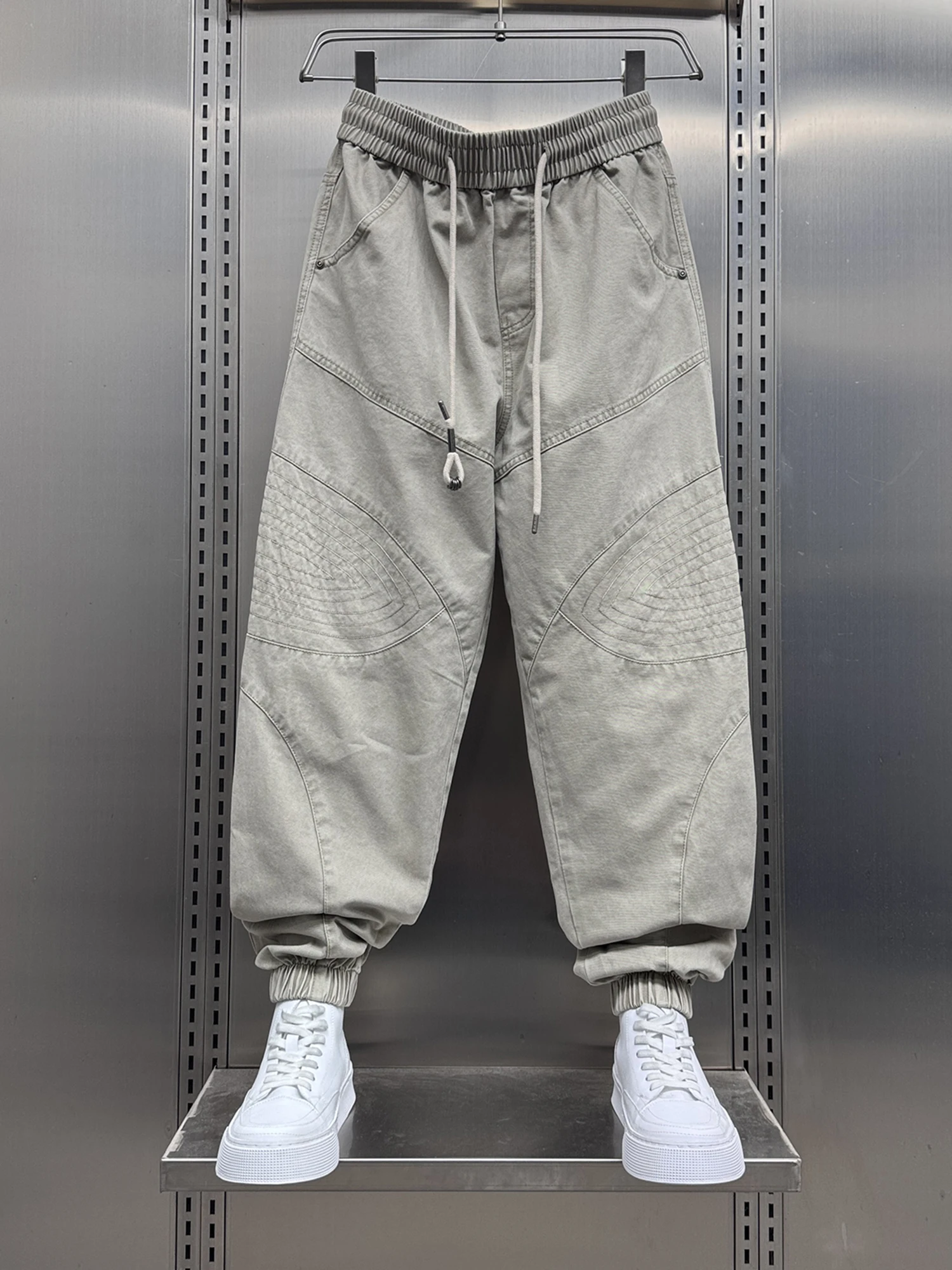 

Мужские повседневные брюки свободного кроя с вышивкой в стиле ретро, ​​модная уличная одежда, осенний сезон, молодежные модные удобные спортивные штаны