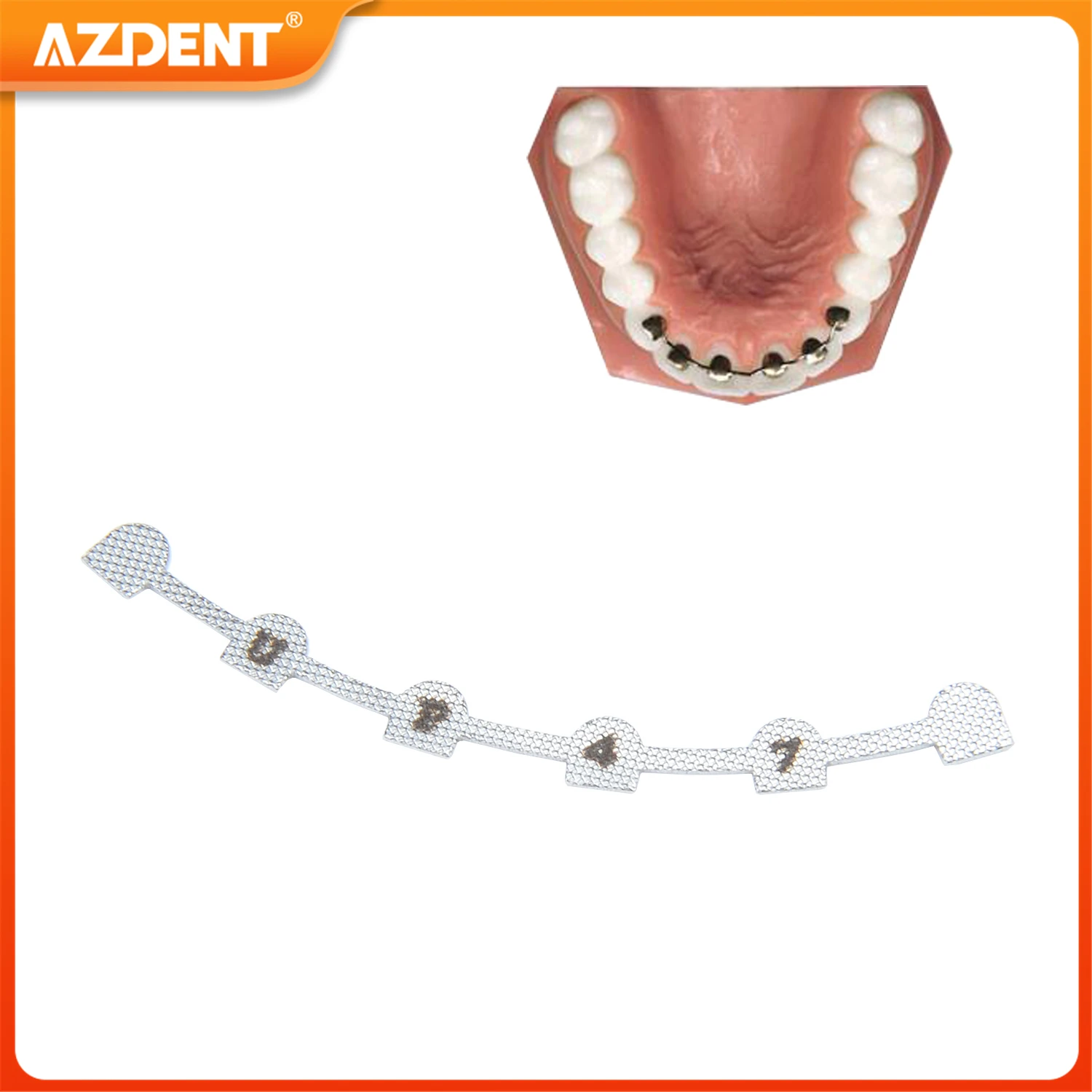 10pcs/Pack Dental Orthodontic Lingual Retainer AZDENT Bonding Splits with Laser Mark U38 # -47 #   górny L29 # -37 #   Niższy