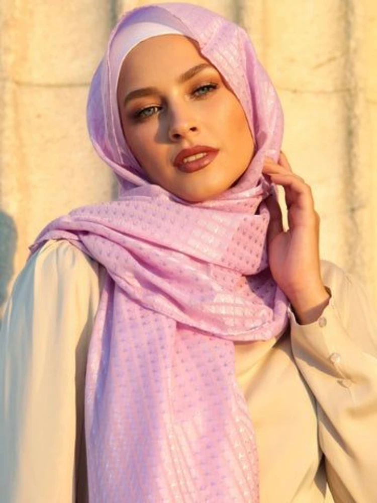 New Lattice Fringed Cotton Hijab Scarf for Muslim Women Turban  Solid Color Linen Cotton Hijabs Scarves Pashmina Bandana Tippet