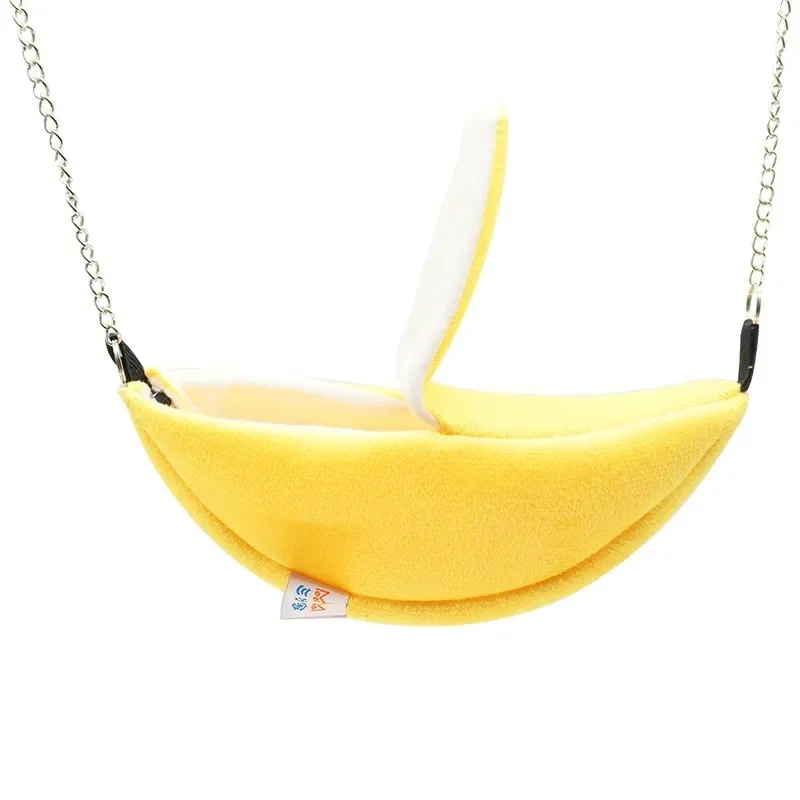 Novelty Banana Shape Nest Plush Cotton Hamster Warm House Hammock Rat Mouse Living House Hanging Tree Beds Hamster Accessories