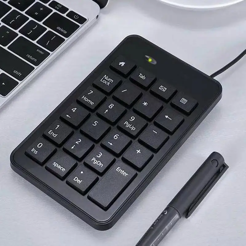 Numeric Keypad Mini USB External Number Pad With 10 Number Keys Portable Small Financial Accounting Silent Number Keyboard For