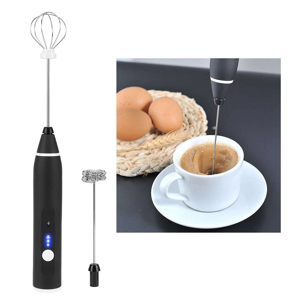 

3-скоростной USB перезаряжаемый электрический вспениватель молока, ручной миксер для кофе, мешалка для взбивания яиц