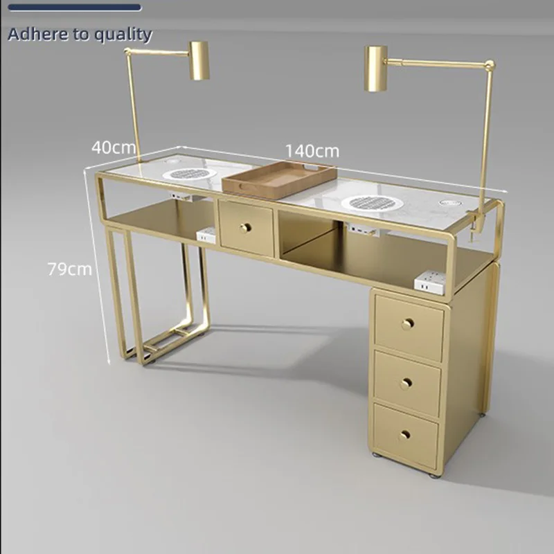 Professional Nail Table Exquisite Commercial Reception Corner Table Design Dressing Mesas De Manicuria Salon Furniture CY50NT