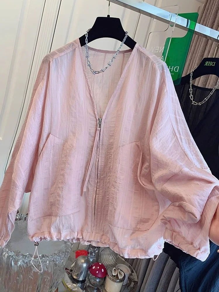 

Элегантная простая однотонная рубашка с длинным рукавом, текстурированный плиссированный шифоновый топ, модный стиль для повседневной носки, прямой крой на молнии, стильный...