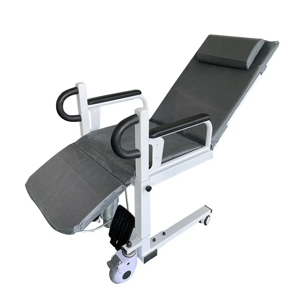 Silla de transferencia eléctrica fácil de operar para pacientes, silla de ruedas para discapacitados y ancianos.
