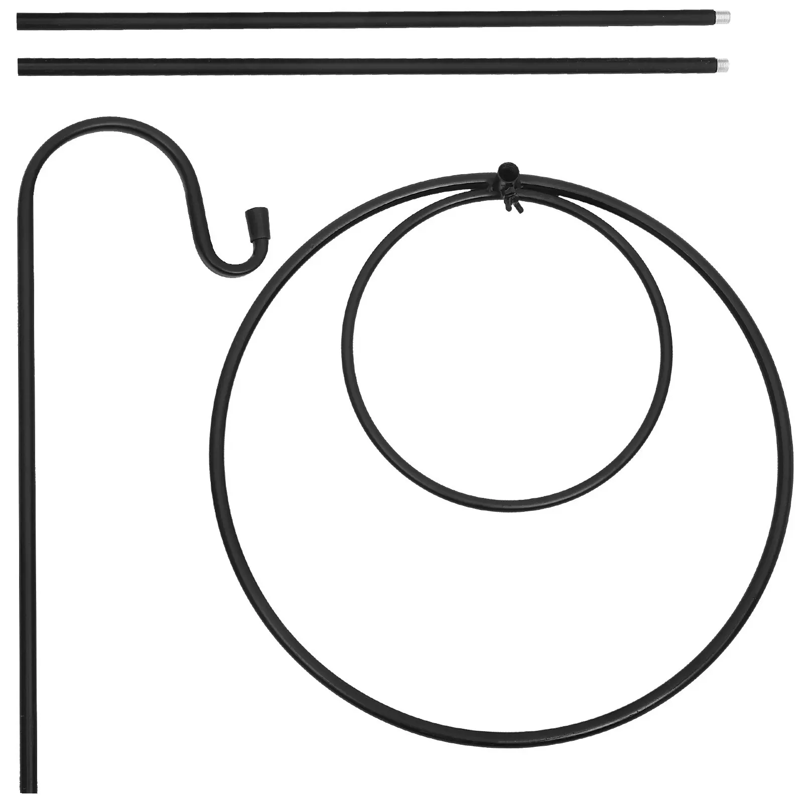 Garden Inserted Iron Ground Shepherd Hook Outdoor Plant Hanger Lantern Bird Feeder Stake Hook Rust Resistant Hangers