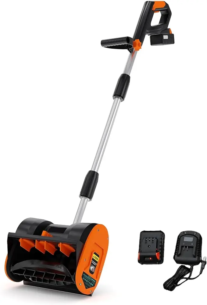 20V Cordless Electric Snow Shovel with 4.0Ah Battery & Charger, Brushless Motor, 12
