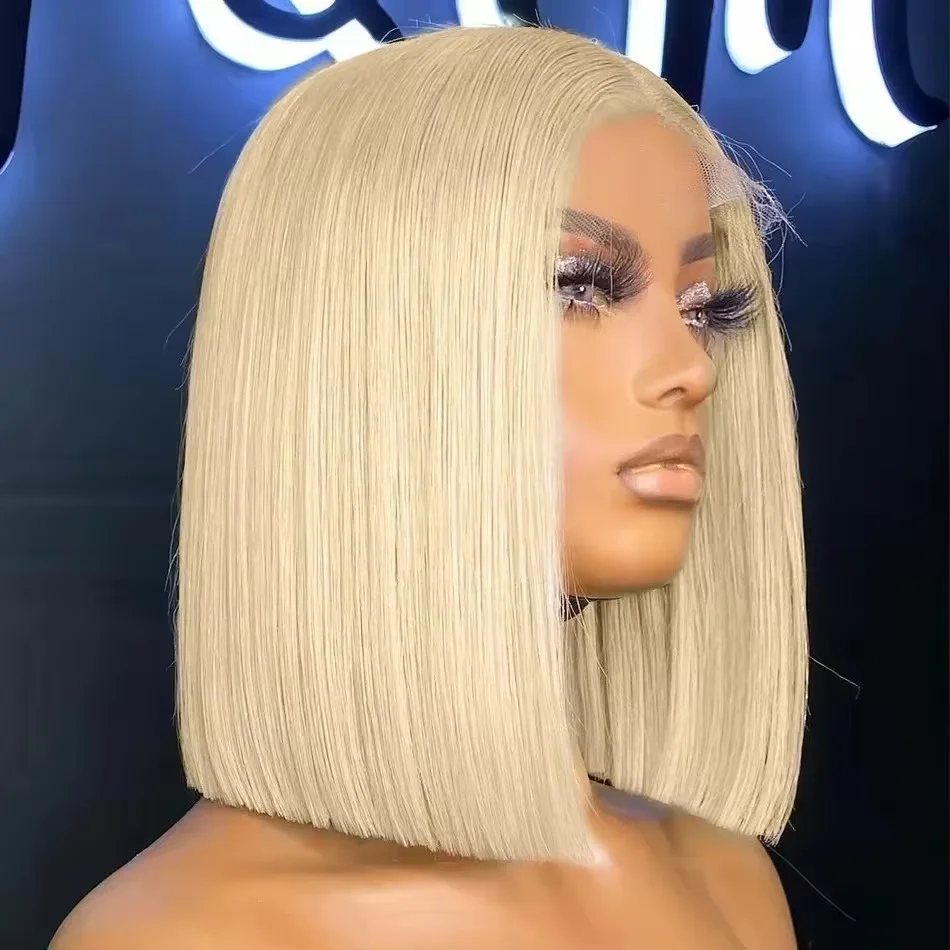 

Peruvian Blonde 613 250% Density 13X6 Full Lace Front Human Hair Short Bob Wigs For Women HD Lace Frontal Wigs Pre Plucked