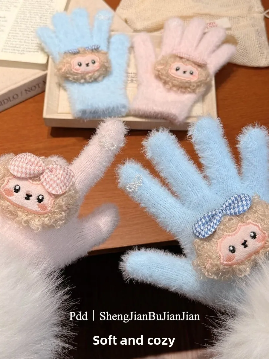 luvas-femininas-de-inverno-quentes-e-a-prova-de-frio-com-desenho-de-cordeiro-de-la-fofo-dedos-separados-espessura-media