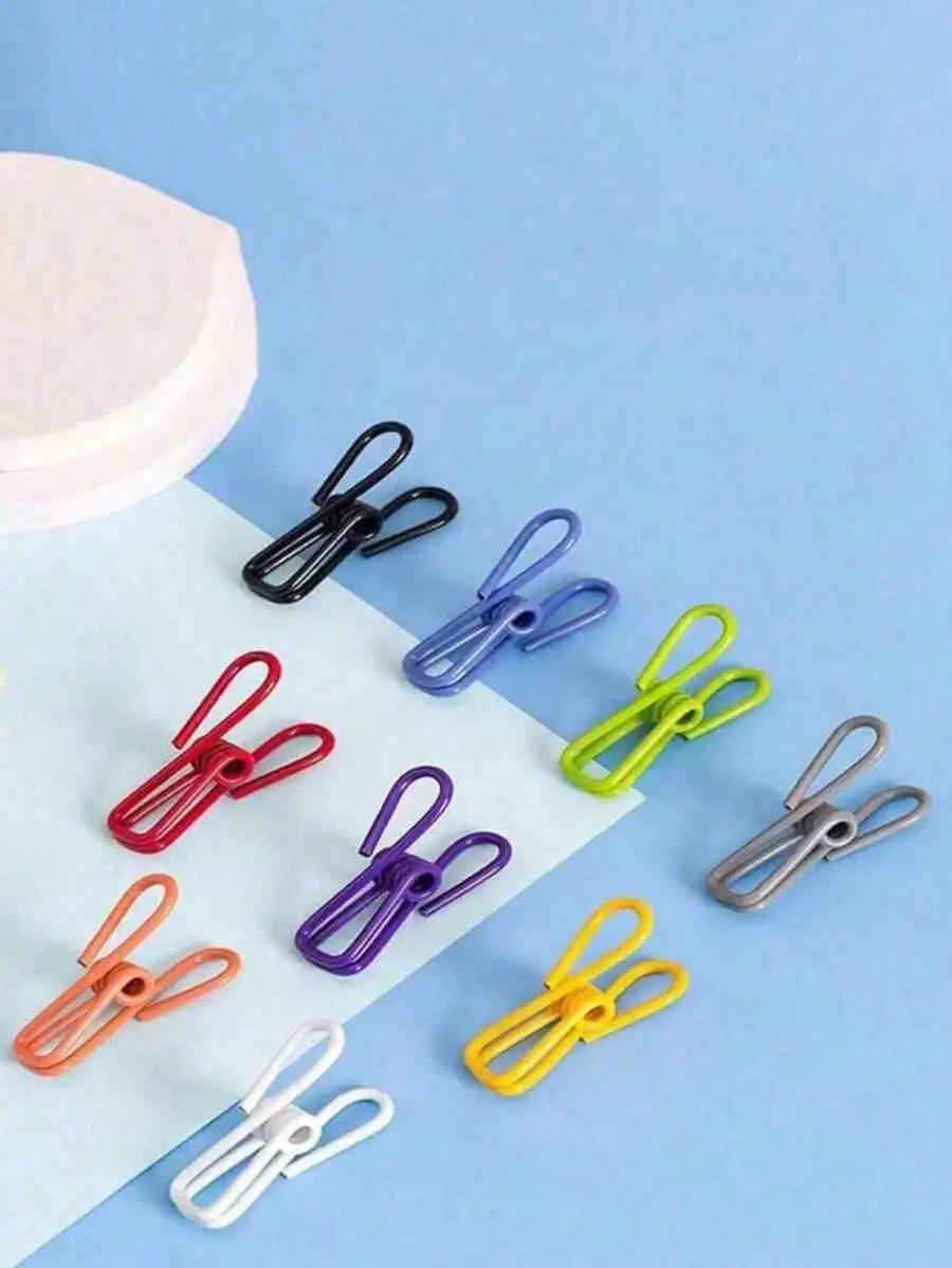 10pcs Chip Clips - Utility PVC-Coated Steel Clips For Sealing Food Packages, Chips Bags, Clothes & Paper - Pack Of 10 (Random Color) Dress Pants Shoes Jeans Boots Skirt,Beachwear,Spring,Minimalist,Summer Tops - Detail 1