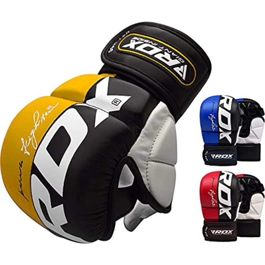 

MMA Gloves Grappling, Sparring, Martial Arts Mitts Men Women, Hybrid Open Palm, Maya Hide Leather Wrist port Boxing Glove Train