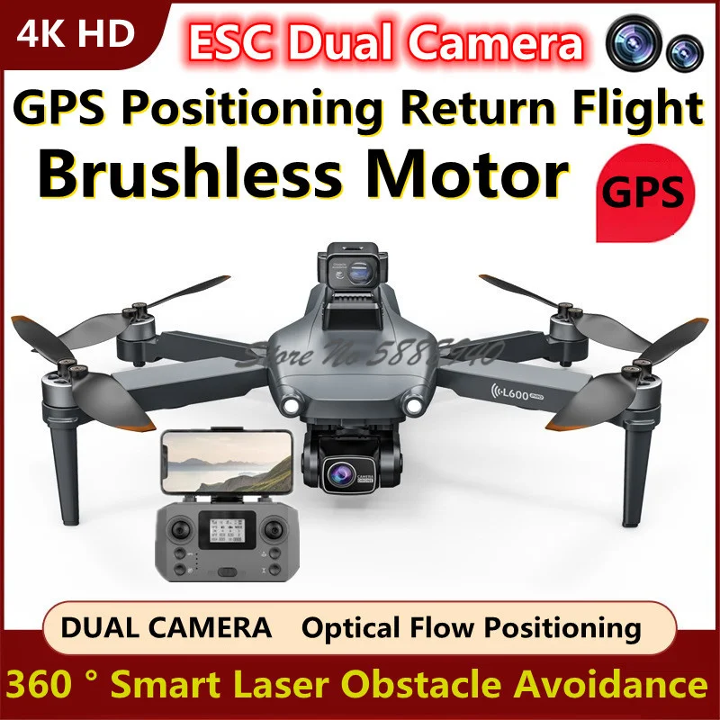 Smart 360° Obstacle Avoidance GPS Remote Control UAV Drone 3KM 4K ESC Camera Brushless GPS Follow Me One Key Return RC Drone Toy