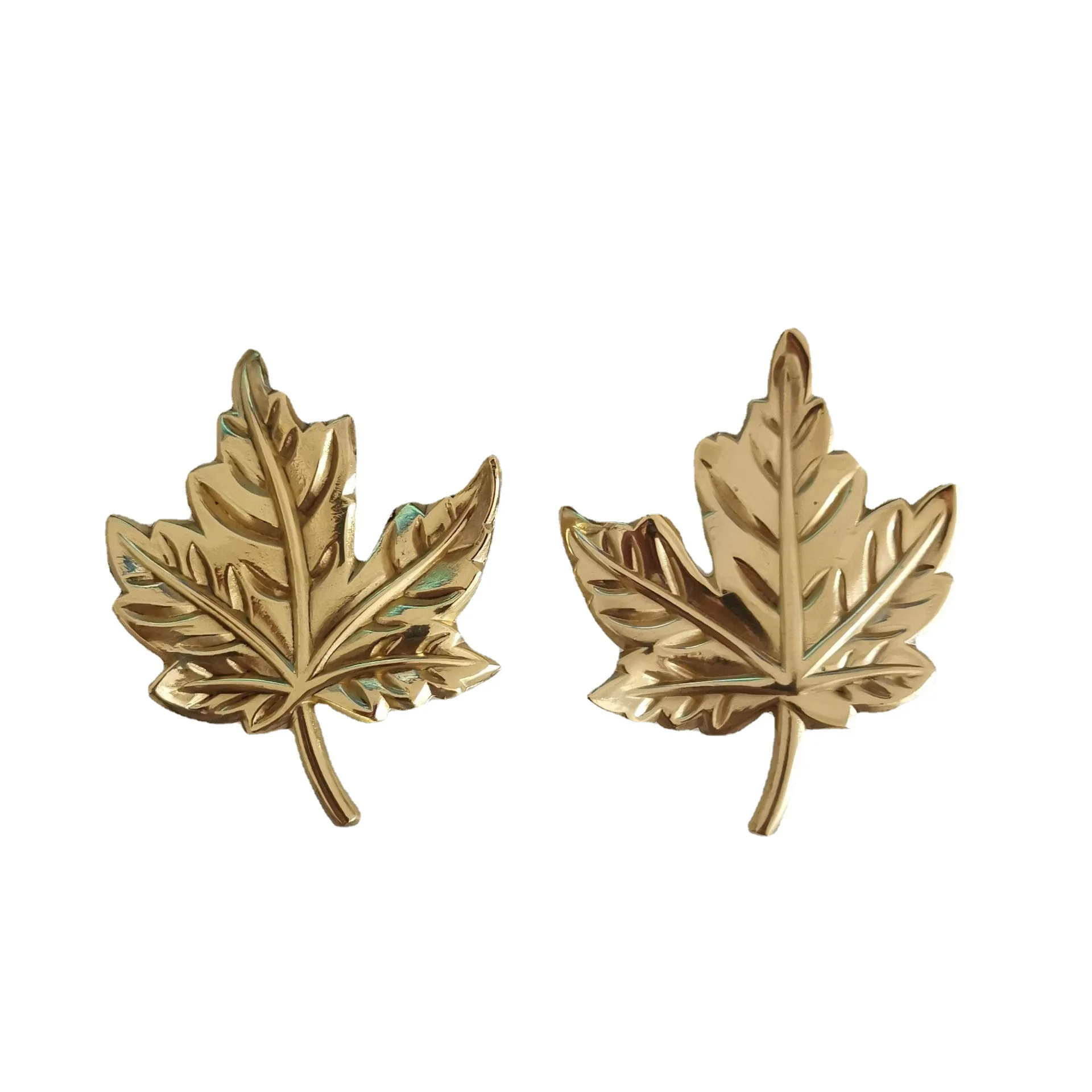 Brass Maple Leaf, Ginkgo Biloba Leaf, Drawer, Cabinet Door Wardrobe, Locker Wine Cabinet Shoe Cabinet TV Cabinet, Handle, Handle