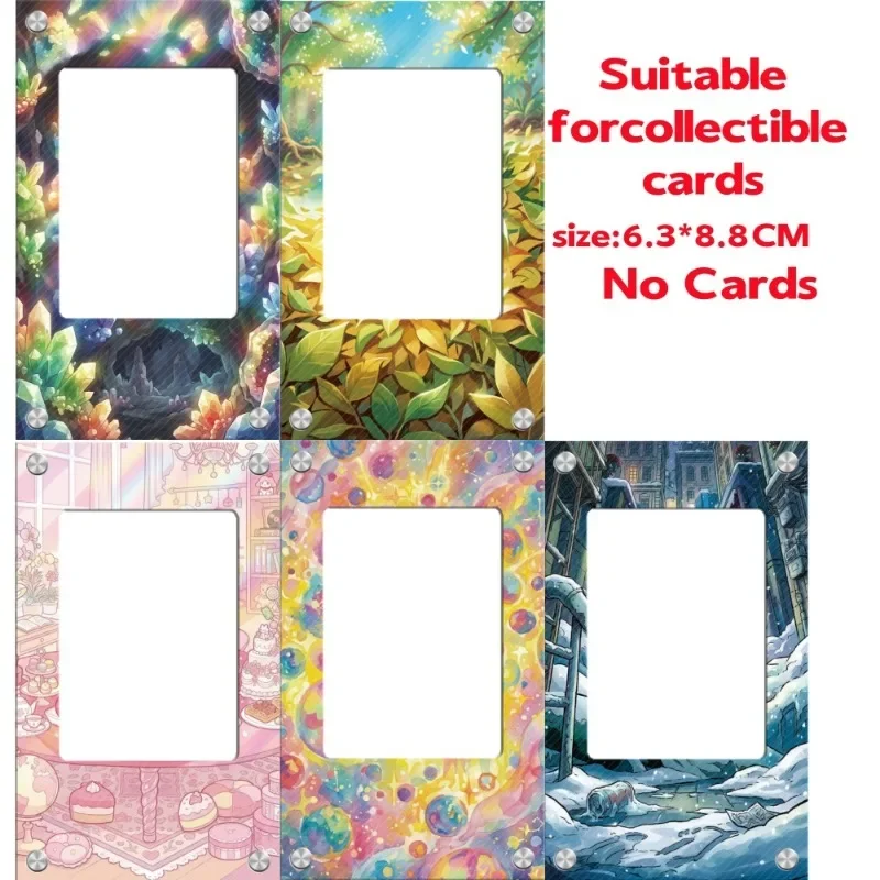 Brique d'exposition en acrylique massif exquise 63x88mm, support de vitrine TCG PTCG pour fond de montagne, pour les passionnés de collection, sans carte
