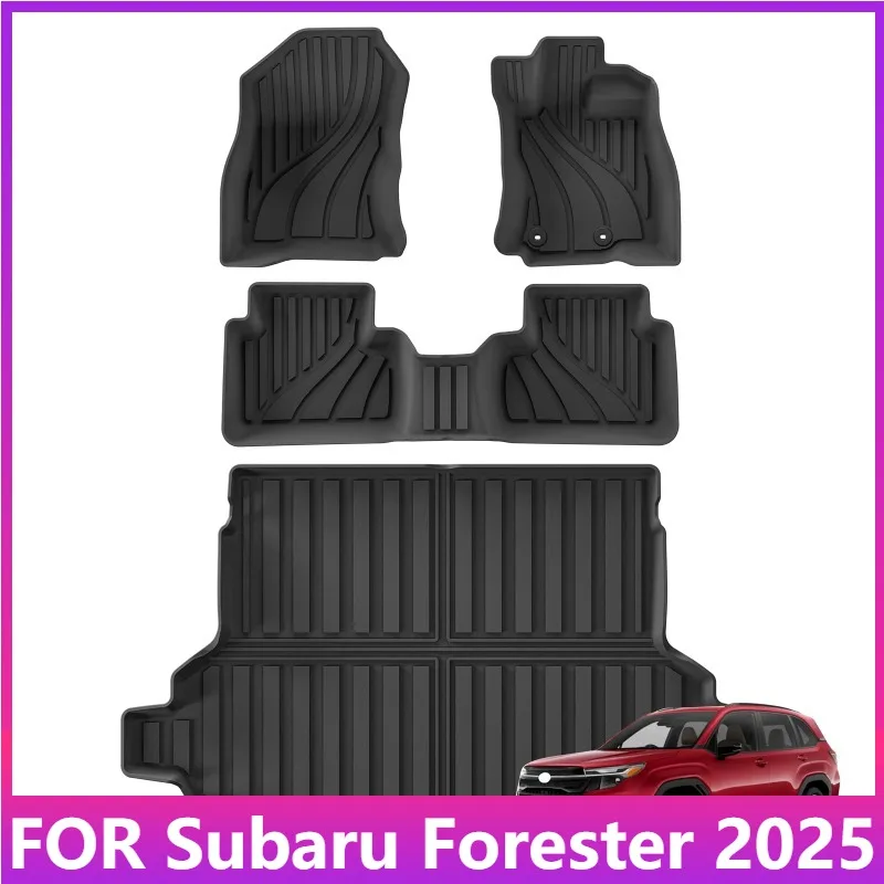 

Коврики RHD для Subaru Forester 2025 TPE 3D, автомобильные коврики, подкладка для багажника, всепогодные аксессуары, черные