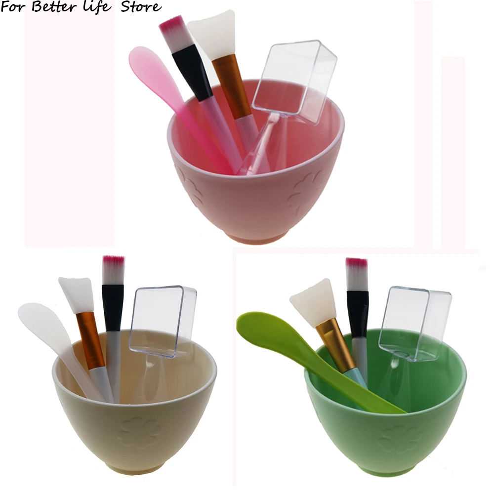 Silicone Facial Mask Brush Film Adjusting Stick Measuring Spoon DIY Beauty Spa Tool Facial Mask Bowl Set Five Piece Set