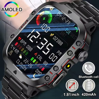 New For Huawei Xiaomi Military GPS Smartwatch Flashlight Waterproof Outdoor Men Sport Tracker HD Bluetooth Call Smart Watch 2024