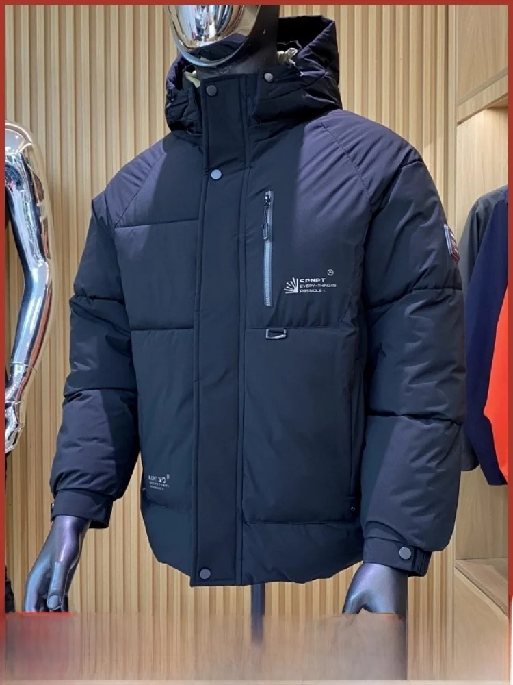 

Men's Thiened Warm Cotton Jaet Winter New Arrival Faionable Stand Fit Zipper Decorated Polyester Fiber Lined Urban S...