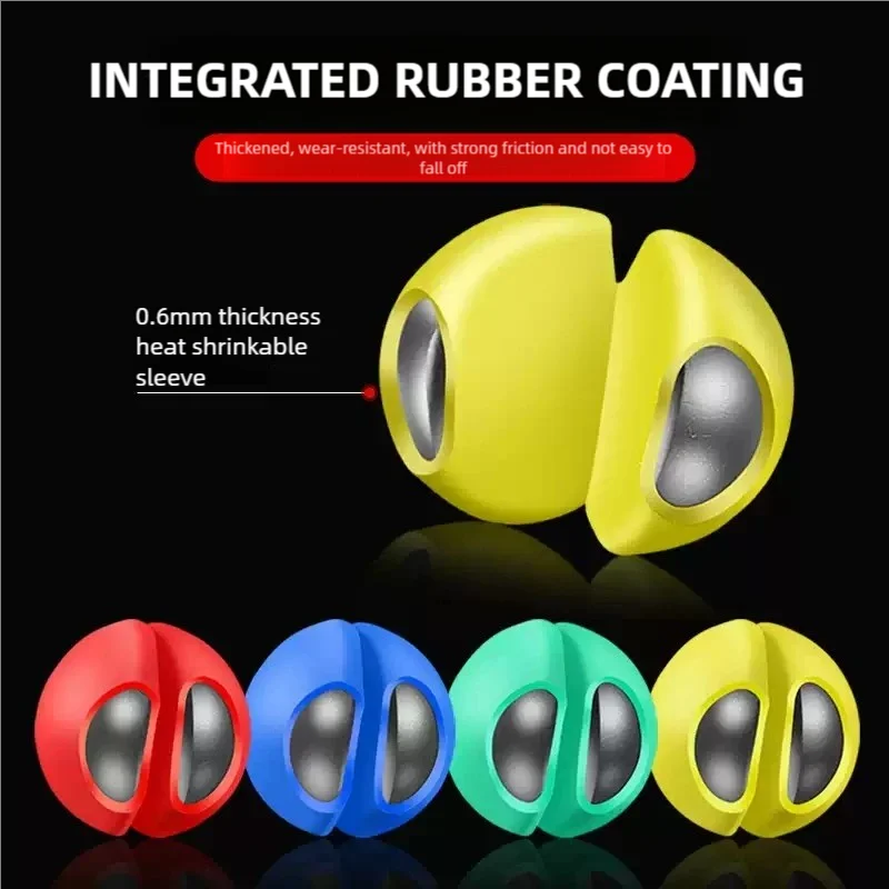 9 كجم عوامة سنارة صيد غرق 50 قطعة المطاط المغلفة سبليت النار الغطاسون دغة مستديرة الأوزان العض كليب سهلة إزالة روك معدات صيد الأسماك #5