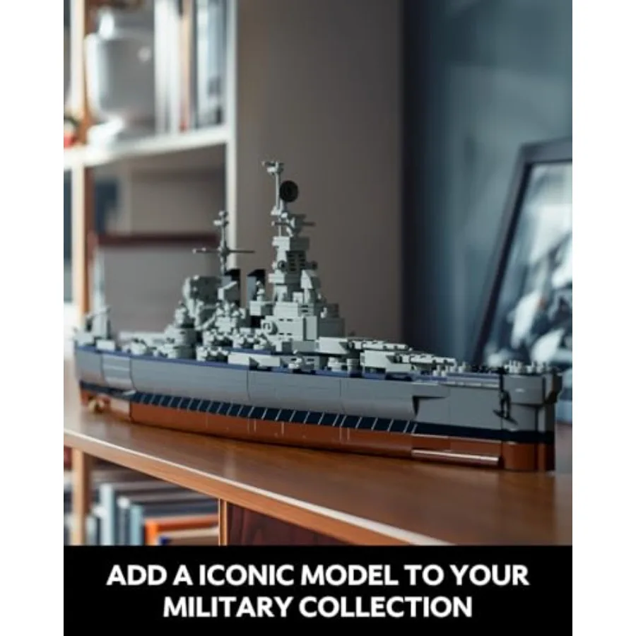 North Battleship, Military Building Set for Adults, Collectible Army Model to Build and Display, Gift Ideal for Military Enthus