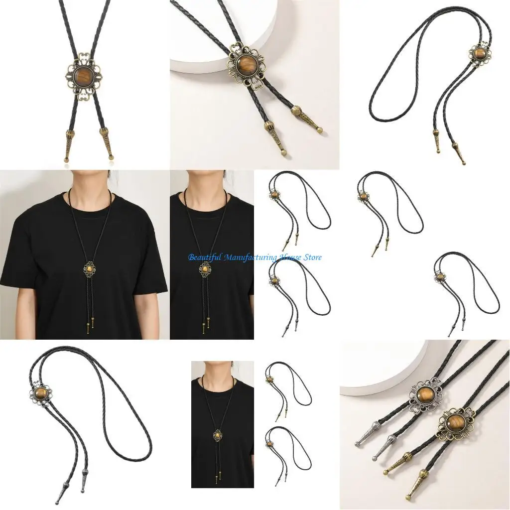 E56A منفعل جنوب غرب بولو التعادل قلادة قلادة سبيكة بو الجلود سلسلة مجوهرات لعشاق الموضة