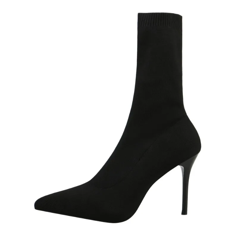 2024 tessuto elasticizzato Fetish 7cm 9cm tacchi alti donna stivaletti moda inverno autunno spogliarellista scarpe femminili