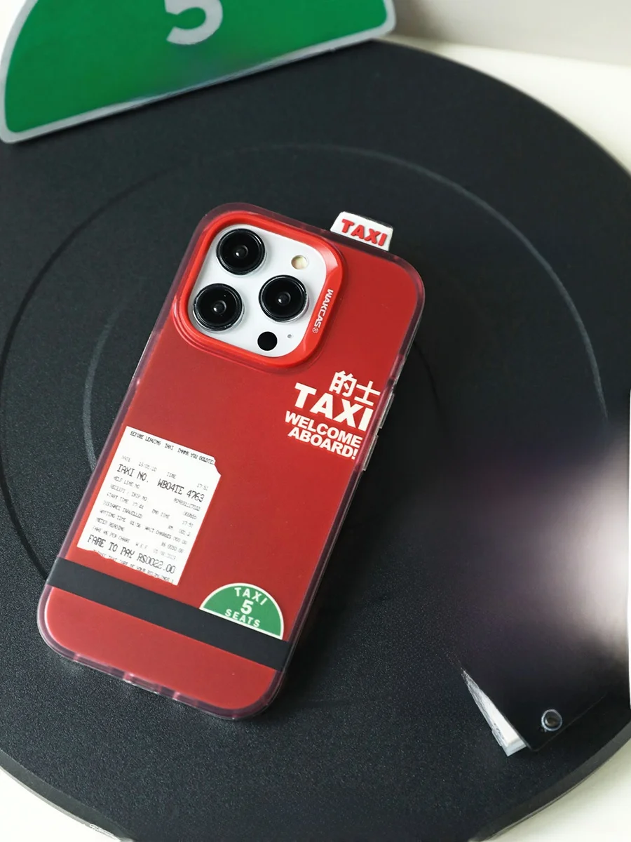 

Original Design Protective Phone Case for iPhone 4 pro Max Taxi Pattern Full Cover Anti-Fall ible with Models