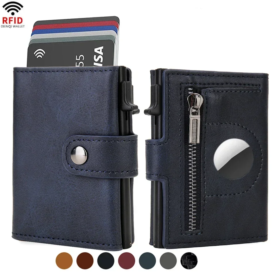 Rfid Leder Airtag Herren Geldbörsen Luxus Kreditkarteninhaber Geldbörsen für Air Tag Tracker Geschenke für Männer Benutzerdefinierte schlanke Geldbörse Geldtasche – Detail 12