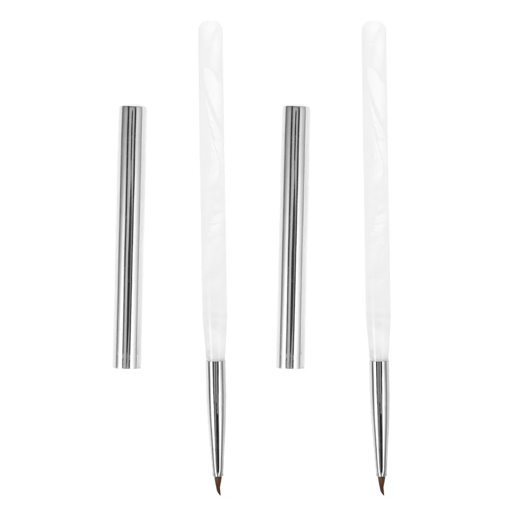

2Pcs Ergonomic Triangle Nail Liner Brushes Professional Fine Line Nail Art Pens for DIY Salon Manicure Painting Embossing Design
