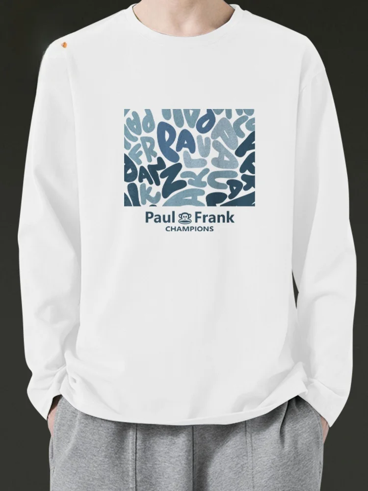 

Мужская хлопковая футболка Lazy Sle Long Sve, новая весенняя модель из чистого хлопка, с принтом обезьяны Big Mouth, повседневная футболка