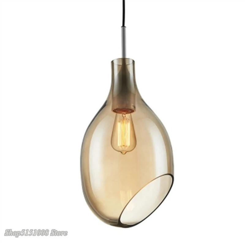 Nordic Glass Pendant Lights Danish Wine Bottle Pendant Lamps modern Living Room Bedroom Kitchen Hanging Lamp Decor Luminaire