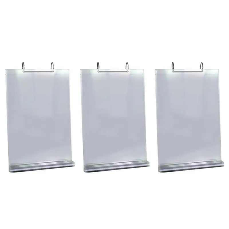 Stylish-3X A4 Multi-Page Flip Display Card Label Display Stand Detachable Label Business Menu Holder