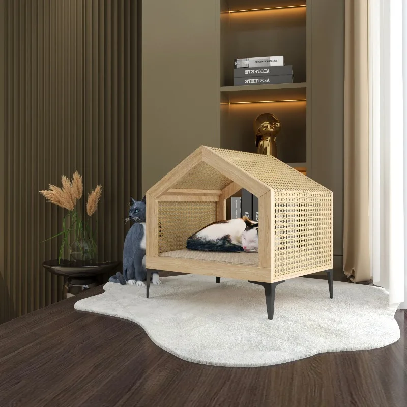 nid-pour-chat-du-milieu-du-siecle-lit-pour-animaux-de-compagnie-en-rotin-tisse-a-la-main-avec-cadre-en-bois-massif-maison-semi-fermee-pour-chat-sens-de-la-securite-nid-pour-chien-ventile