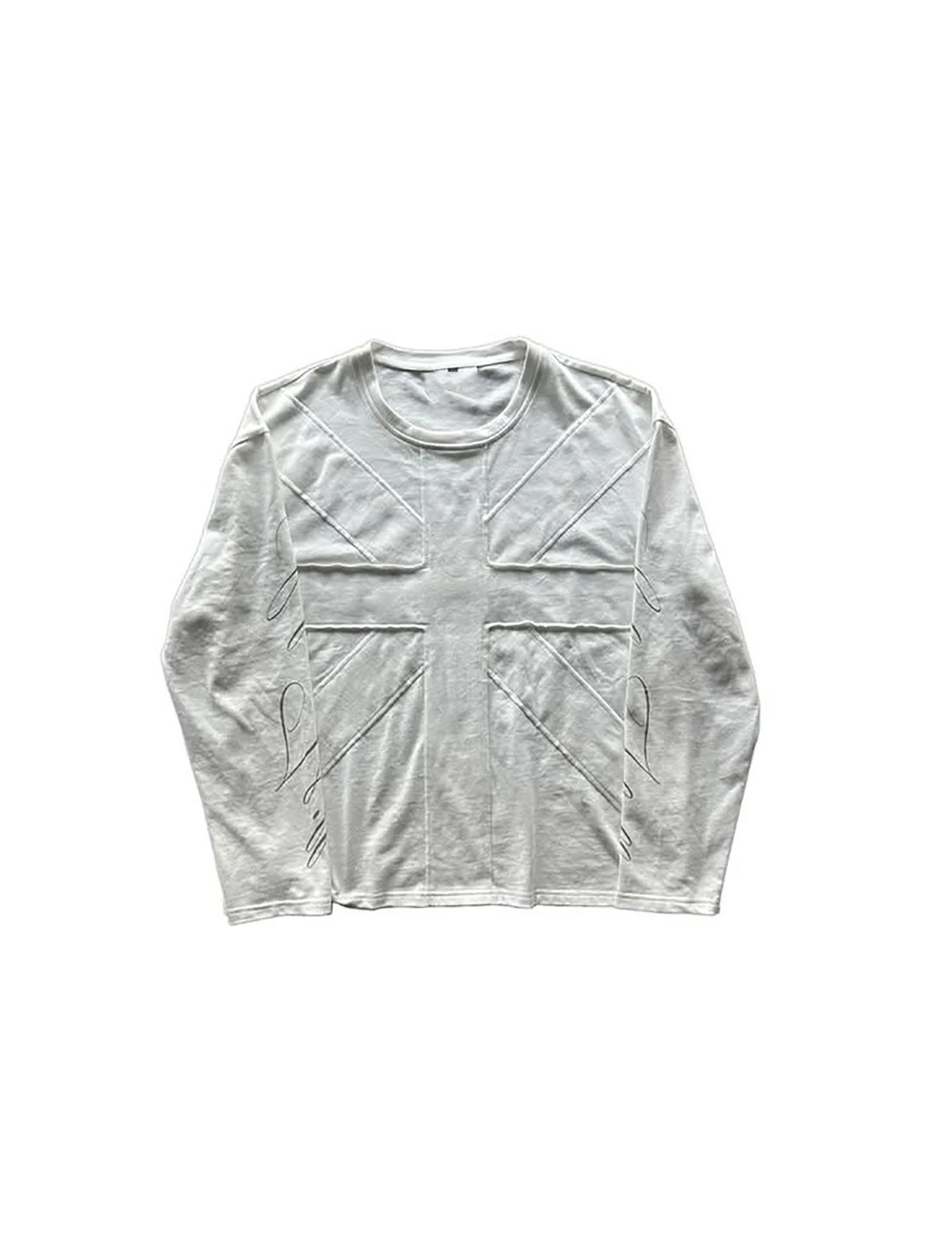 New Personalized Round Neck Pullover Retro Y2K Meter Street Trendy Long Sleeved T-Shirt image 2