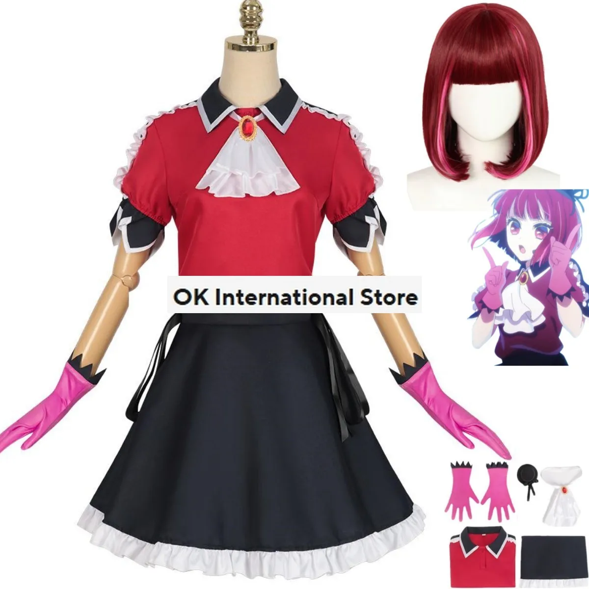 Costume de Cosplay Anime Okr No Ko Arima Kana pour Femme Adulte, Perruque, Vêtements de Scène, Jupe de Princesse, Lolita, Kawaii, Trempé, ixd'Anniversaire