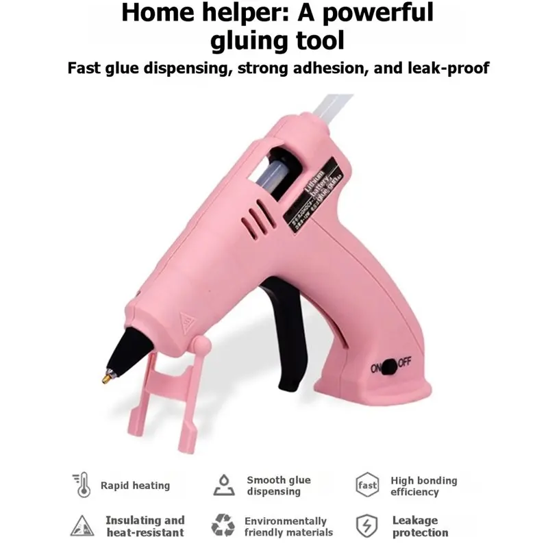 [B17B!】 Small Hot Melt Glue Gun Mini Wireless Lithium Battery Rechargeable Long-Lasting Children' S Model
