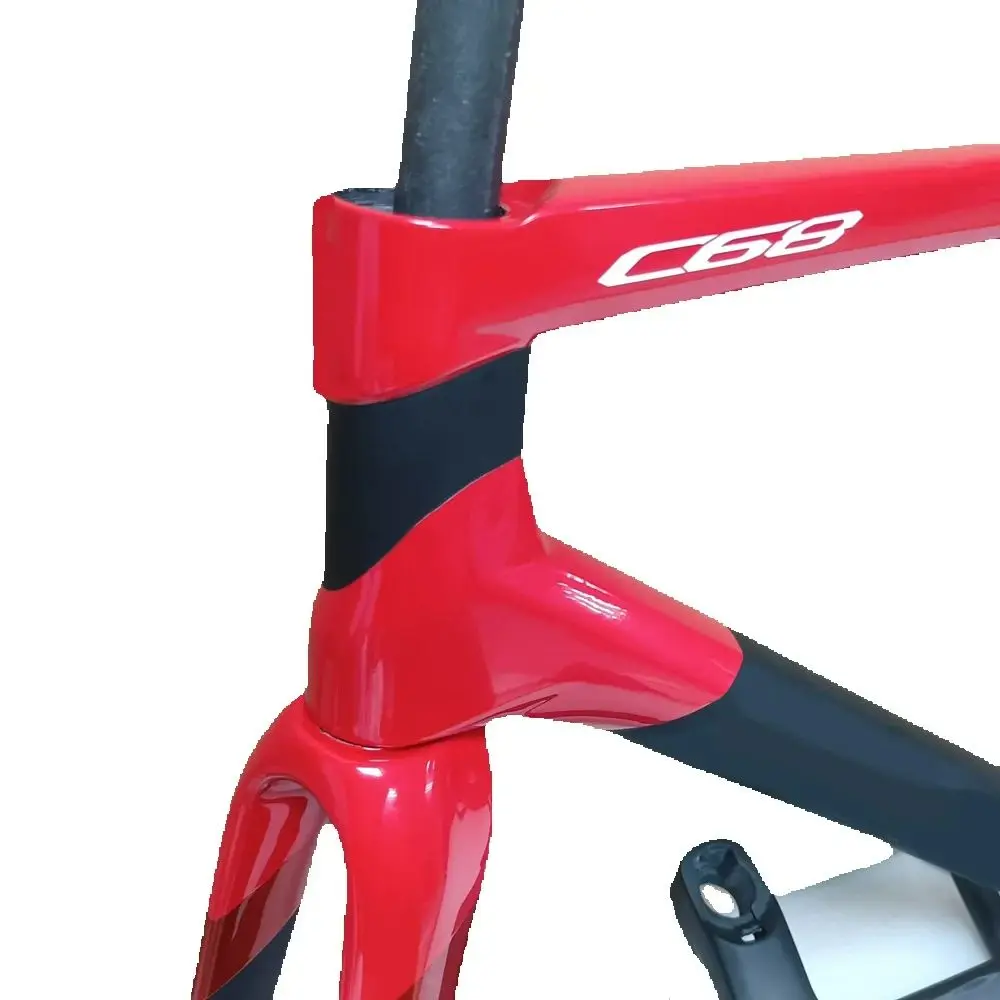 

C68 Disk Carbon Road Frame 10 Colours Bicycle Frameset Disc Brake With Handlebar Available UPS DPD For EU