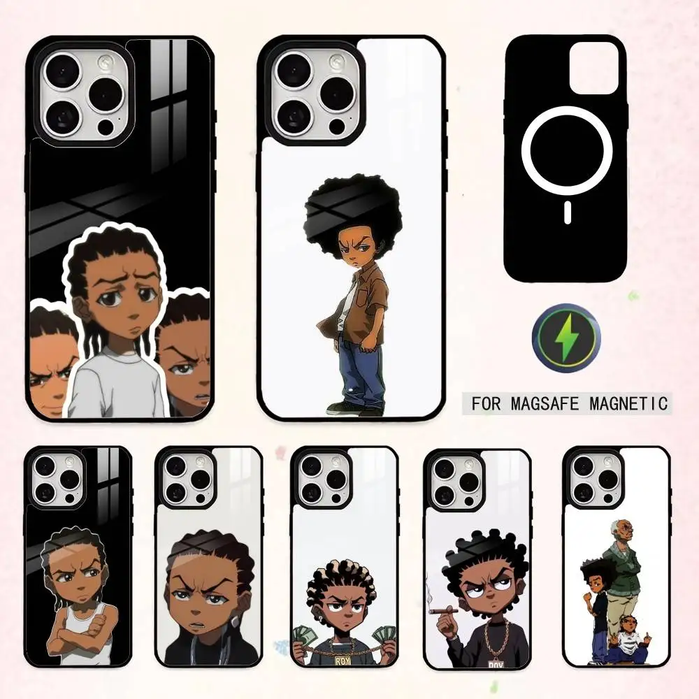 

Cartoon boys The B-Boondocks-es Phone Case For iPhone17,16,15,14,13,12,11 Plus,Pro Max Magnetic For Magsafe Wireless Charging