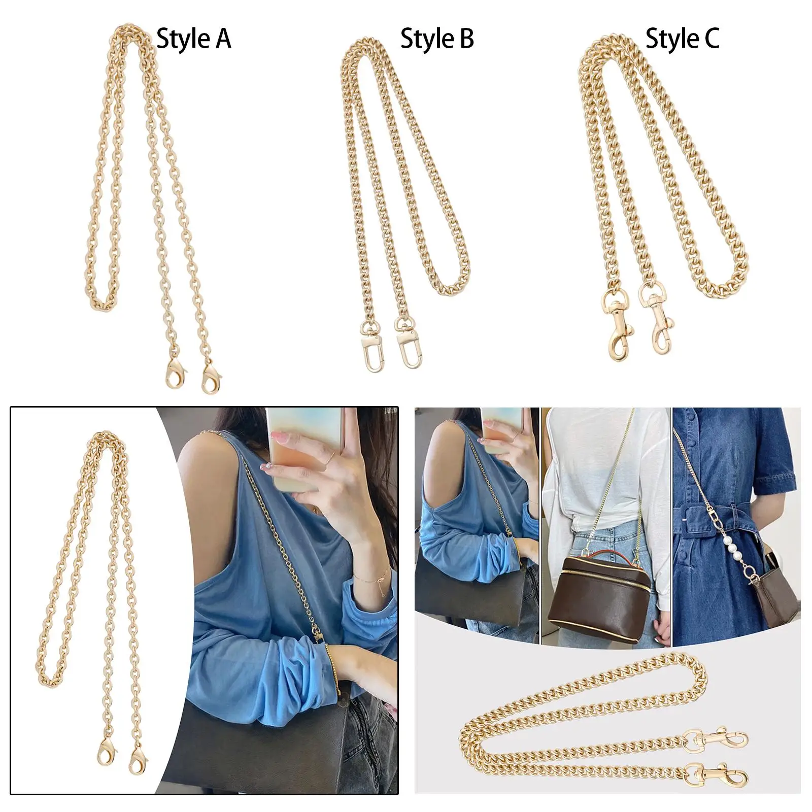 Extender Chain Purse Chain Strap Handle Tote Bag Trendy Durable Lightweight Handbag Replacement Strap Purse Strap