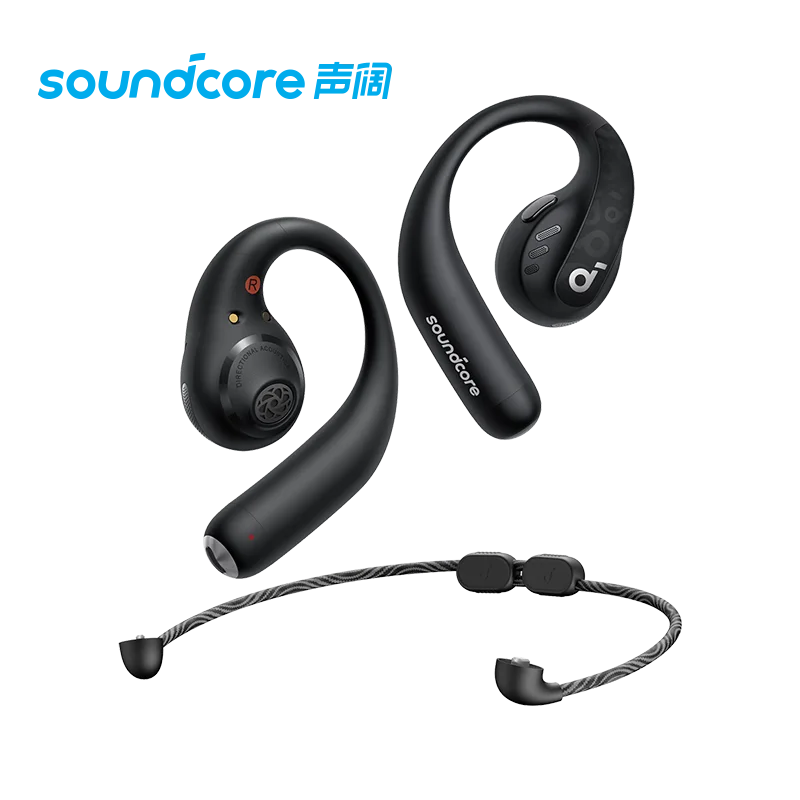 Soundcore by Anker AeroFit Pro Open-Ear Headphones, Ultra Comfort, Secure Fit, Ergonomic Design, Rich Sound with LDAC, Bluetooth